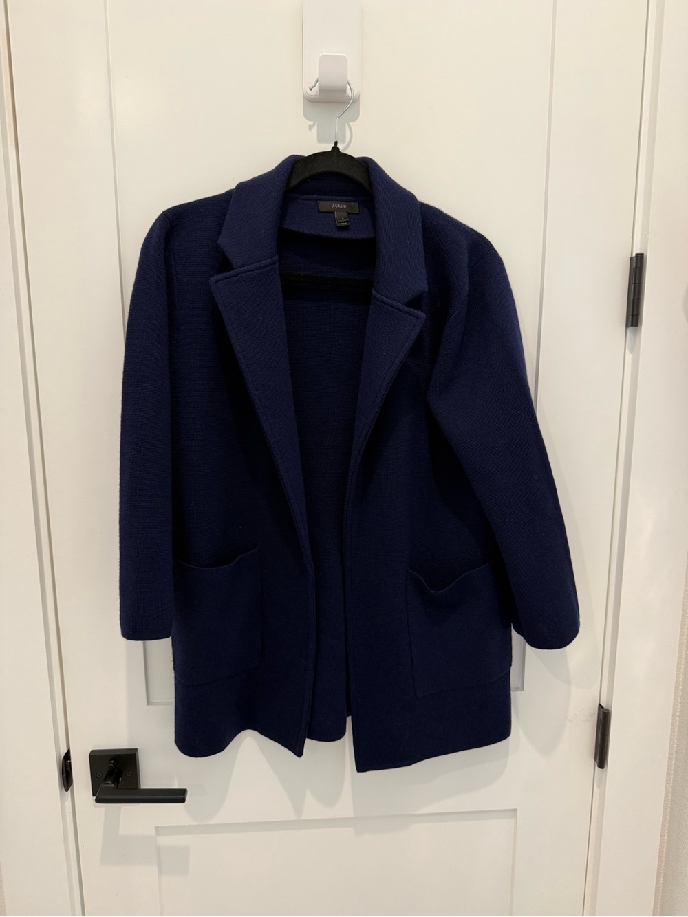 J. Crew Dark Navy Open-Front Blazer Coat
